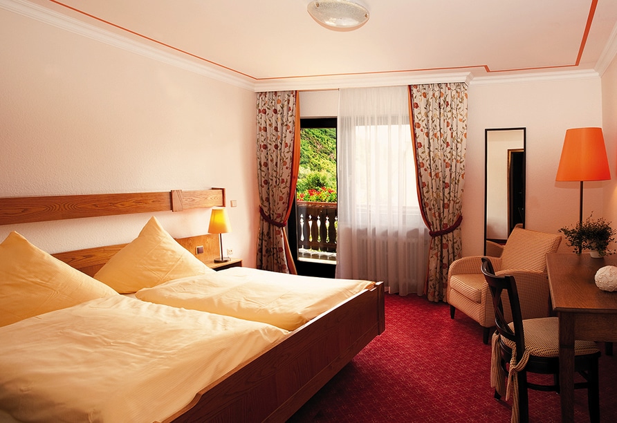 Doppelzimmer im Moselhotel Traube, bereit für Silvestergäste