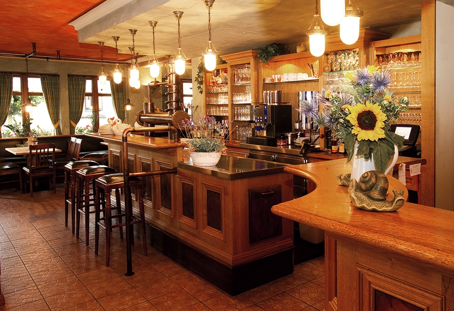 Bar im Moselhotel Traube mit festlicher Dekoration zu Silvester