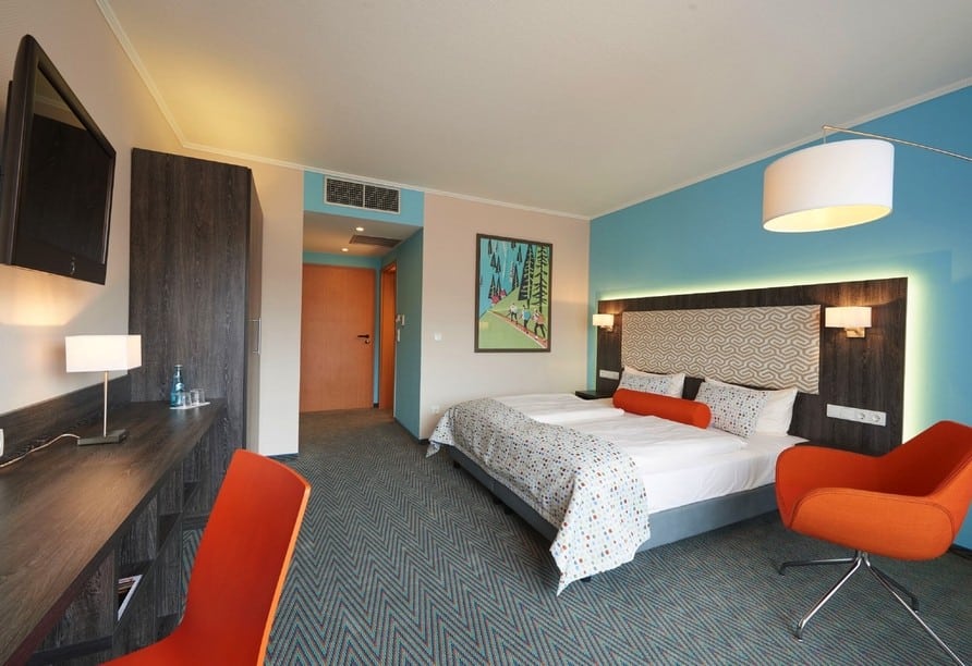 Modernes und komfortables Zimmer des Trans World Hotel Auefeld zu Silvester