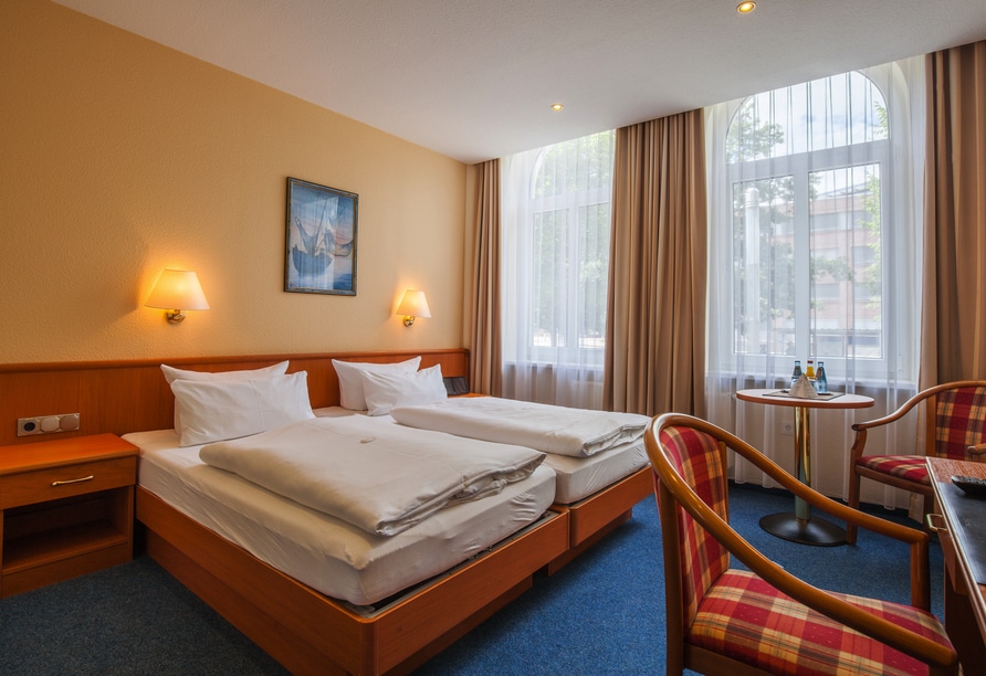 Komfortables Zimmer im City Hotel Valois bereit für Silvester