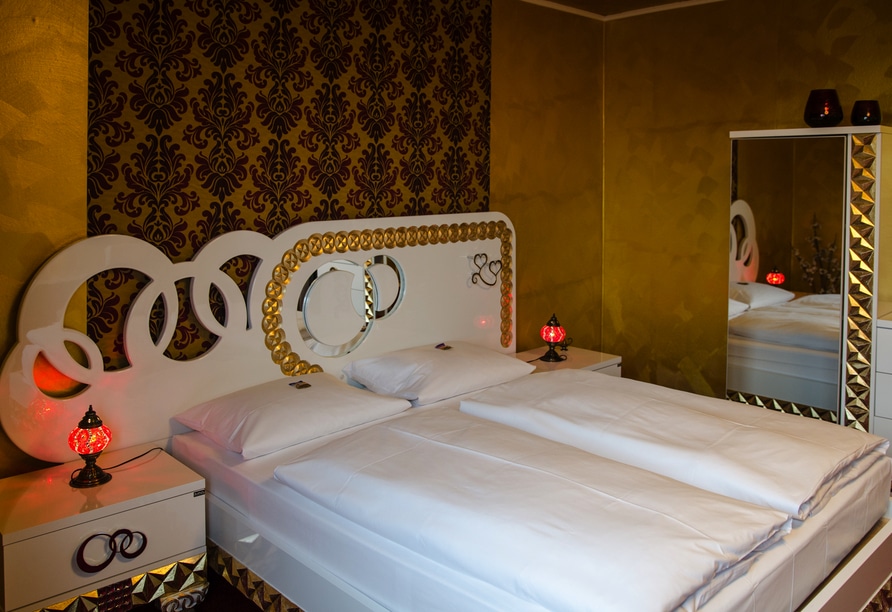 Exotisch eingerichtetes Zimmer im Hotel Rosenhof, einladend für Silvestergäste