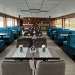 Innenansicht eines Rheinschiffes für das Silvester Gala-Dinner vom Mercure Hotel Koblenz