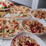 Auswahl an frischen Salaten beim Silvester-Gala-Buffet im Panoramadeck Hamburg