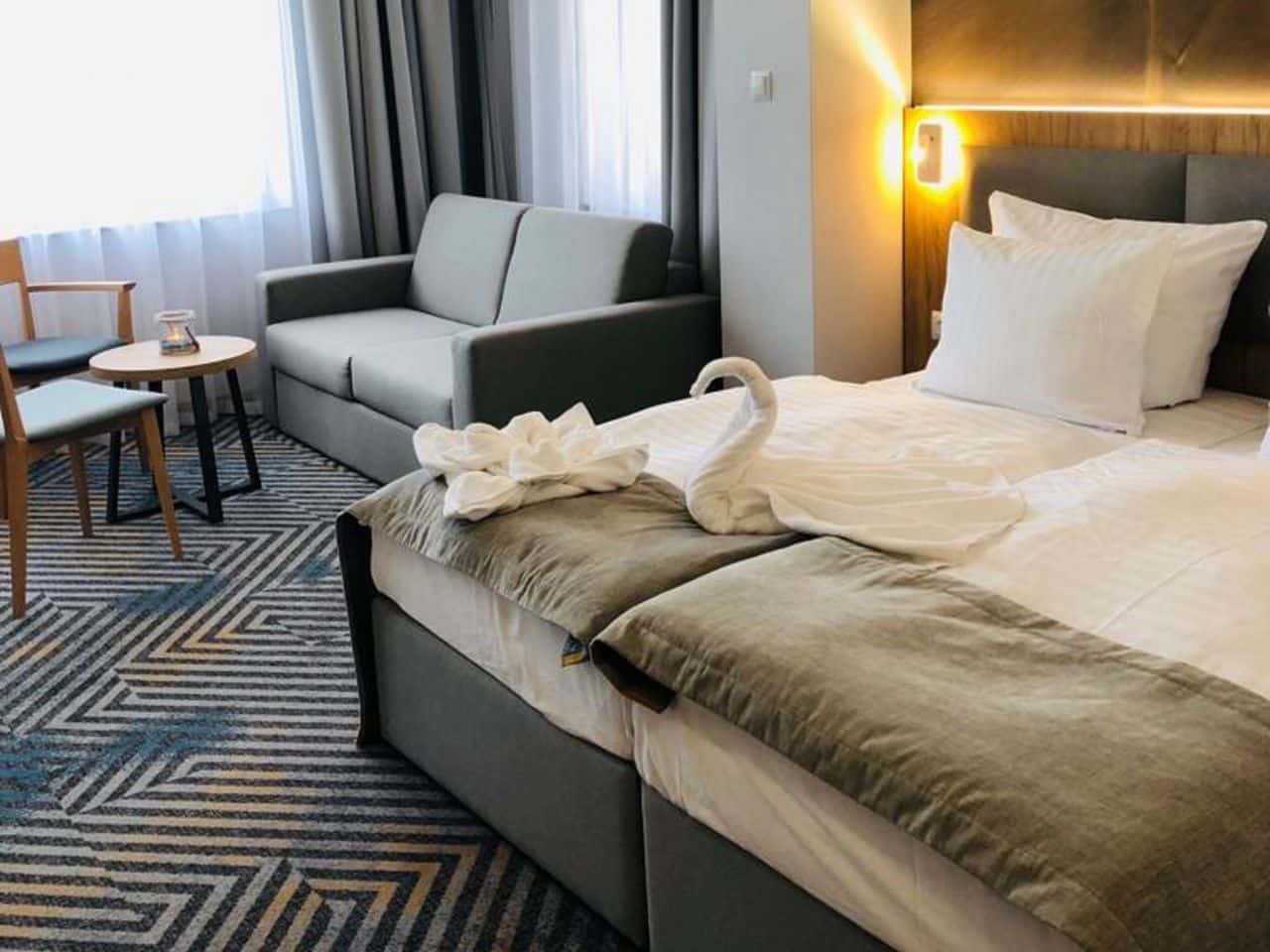Gemütliches Doppelzimmer im Afrodyta Spa Hotel, perfekt für Silvesterurlaub
