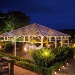 Beleuchteter Pavillon im Hotel Hoeri, perfekt für stimmungsvolle Silvester-Momente am Bodensee.