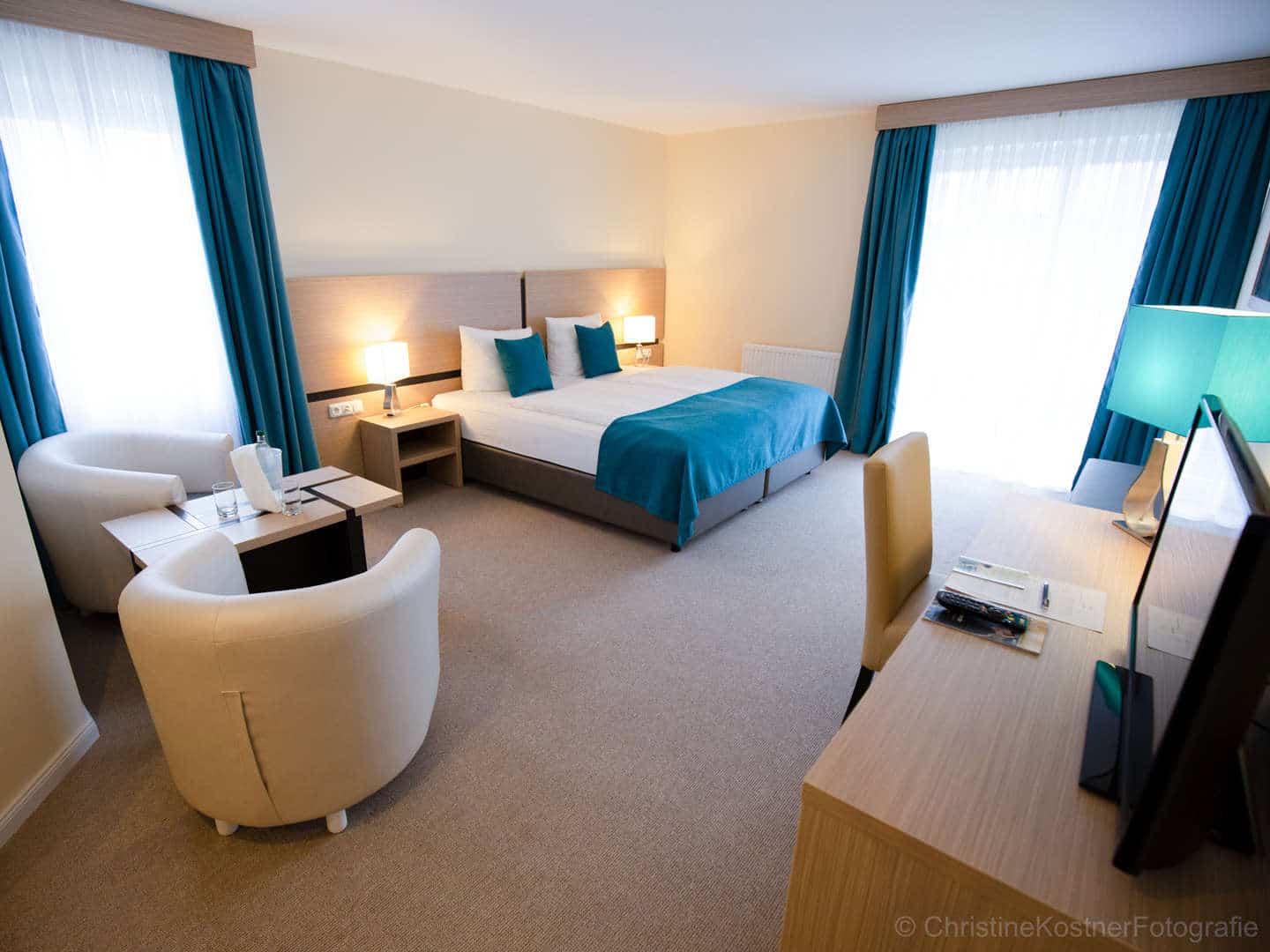 Modernes Doppelzimmer mit gemütlicher Ausstattung für Ihre Silvesterreise im Heide Hotel Reinstorf