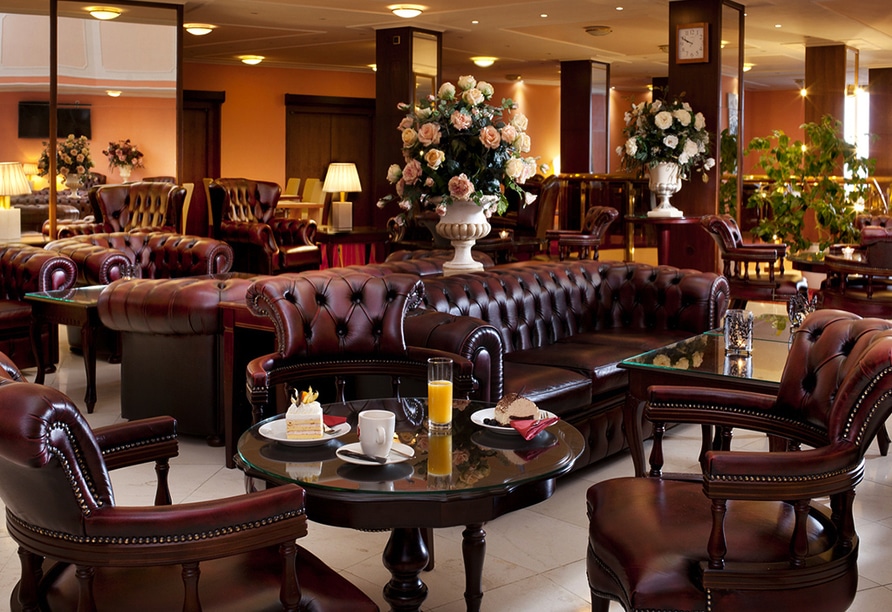 Stilvolle Lounge im Hotel Chateau Monty Spa Resort für entspannte Stunden an Silvester