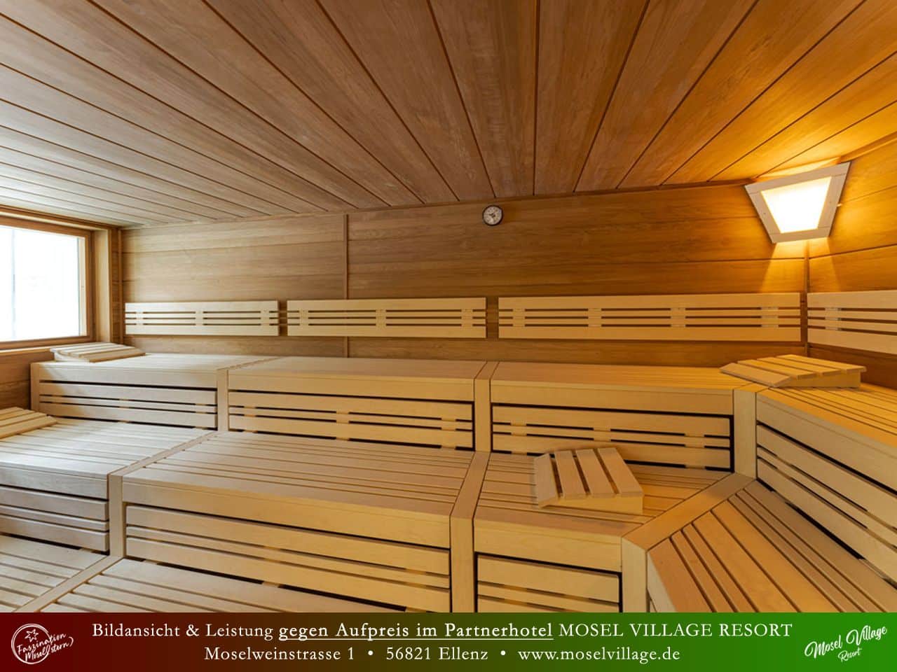 Gemütliche Sauna im Wellnessbereich des Moselstern-Hotels Weinhaus Fuhrmann