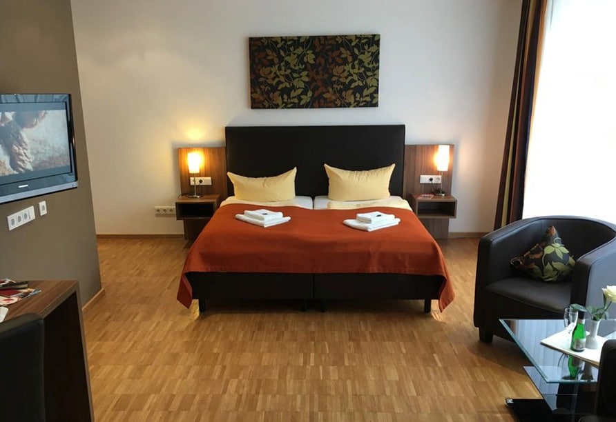 Modernes Doppelzimmer im Schroeders Stadtwaldhotel an Silvester