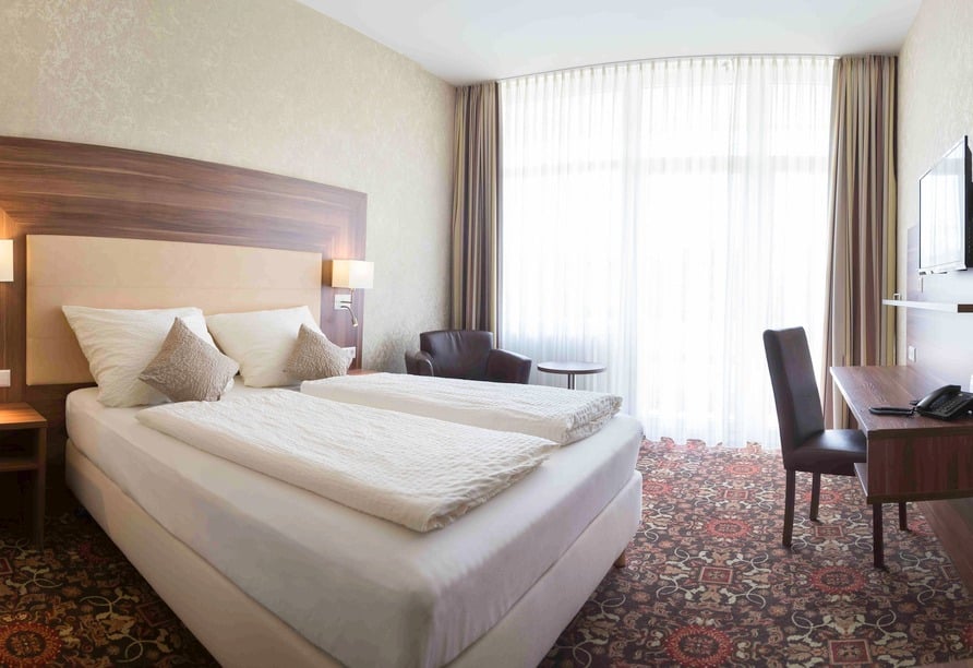 Modernes Doppelzimmer im Vitalhotel König am Park für Silvesterreise