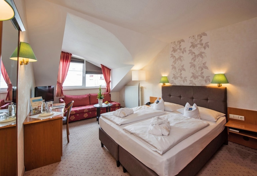 Komfortables Doppelzimmer für Silvesteraufenthalt im Göbel's Hotel Eisenach