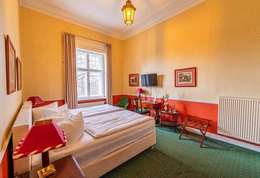 Komfortables Hotelzimmer im Schlosshotel Villa Westerberge für einen entspannten Silvesteraufenthalt