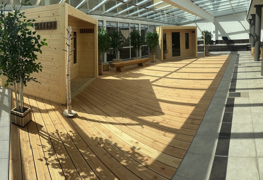 Gemütlicher Wellnessbereich mit Sauna im Landhotel Harz