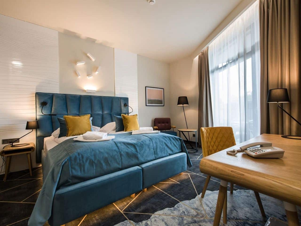 Modern eingerichtetes Doppelzimmer im Hotel Zalewski für einen stilvollen Jahreswechsel