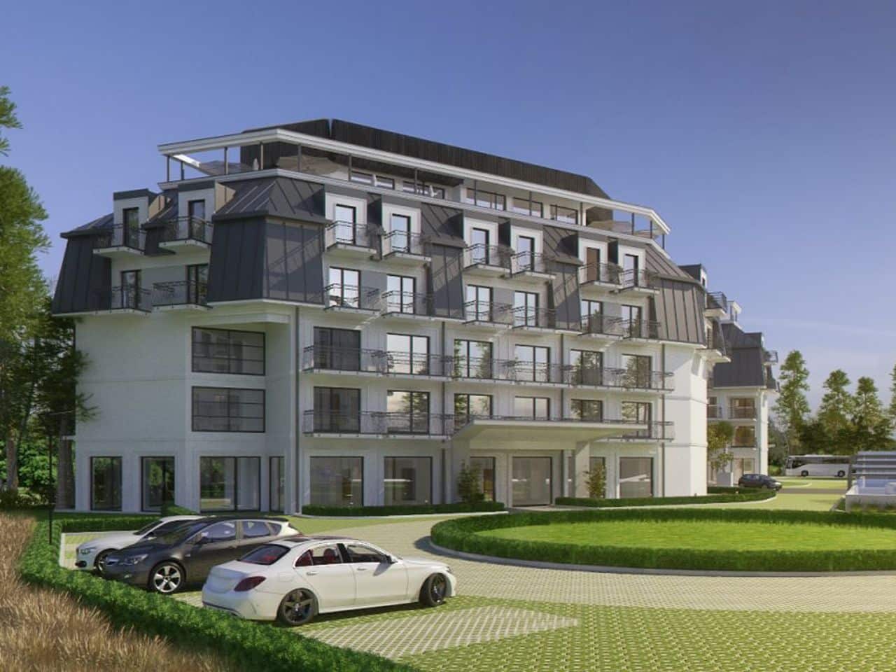 Außenansicht des Platino Mare Resort & Spa Hotels in Swinemünde für Silvester