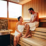 Paar in der Sauna im Bonn Marriott Hotel an Silvester