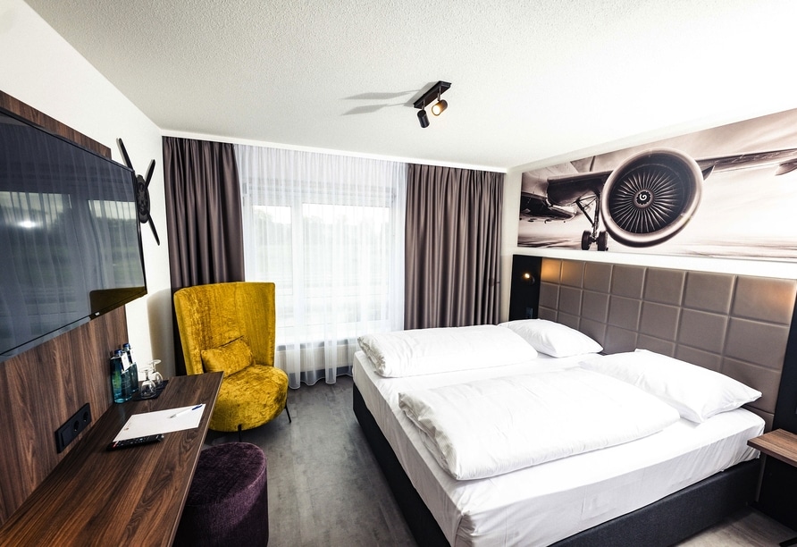 Modernes Doppelzimmer im Hotel Sombea Donaueschingen