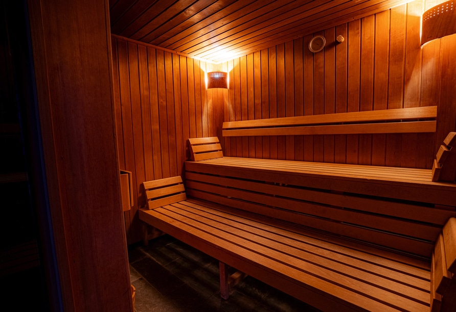 Finnische Sauna im Hotel Mielenko & Spa, perfekt für Entspannung während des Silvesteraufenthalts an der Ostsee.