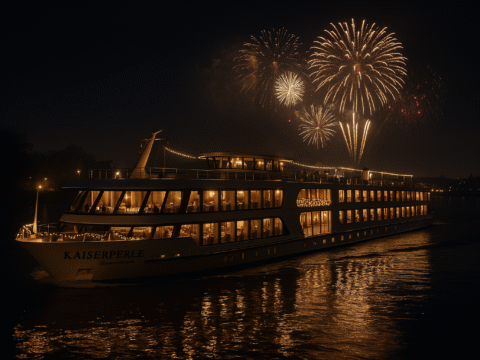 Silvester auf der A-Rosa Alea bei einer festlichen Flusskreuzfahrt mit Feuerwerk