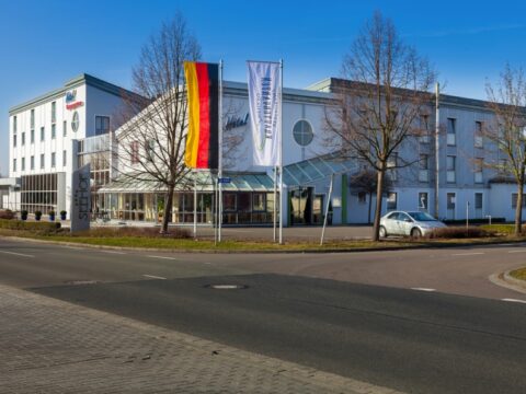 Außenansicht vom Hotel Seehof Leipzig zur Silvesterzeit
