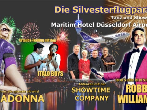 Silvesterparty im Maritim Hotel Düsseldorf mit Madonna und Robbie Williams Tribute Show