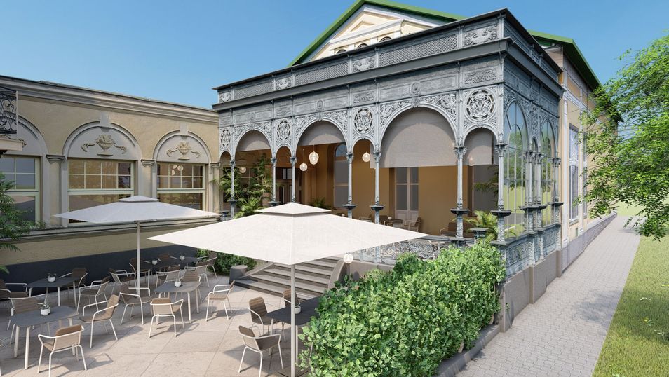 Historische Terrasse im SPA RESORT PAWLIK - AQUAFORUM zu Silvester