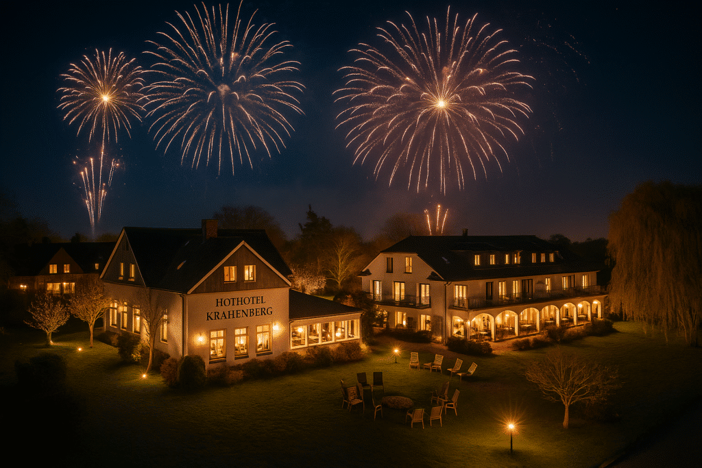Feierliches Silvester mit dezentem Feuerwerk am HofHotel Krähenberg Grömitz