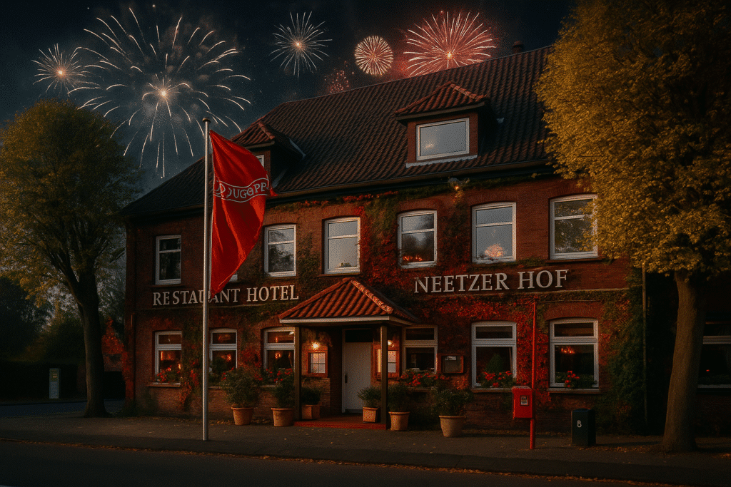 Hotel Neetzer Hof in der Lüneburger Heide mit Feuerwerk zu Silvester
