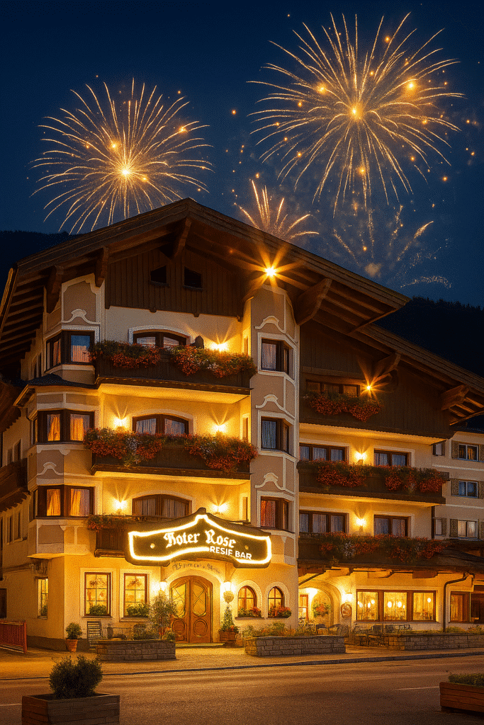 Hotel Rose im Zillertal mit dezentem Silvesterfeuerwerk