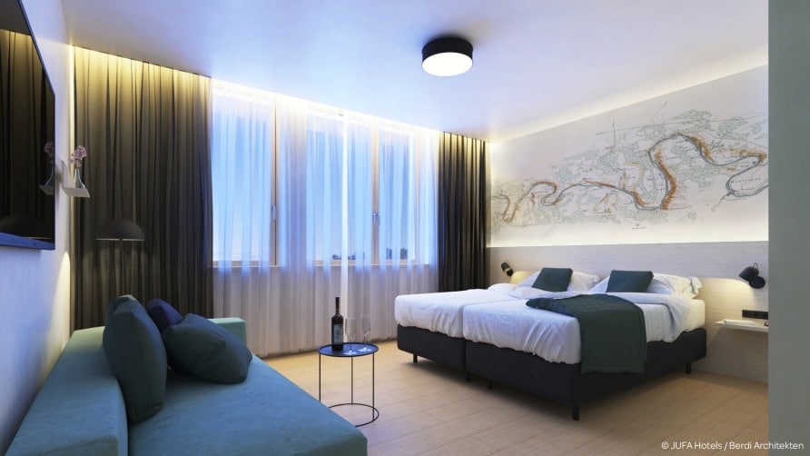 Modern eingerichtetes Doppelzimmer im JUFA Hotel Bernkastel-Kues für den Silvesterurlaub