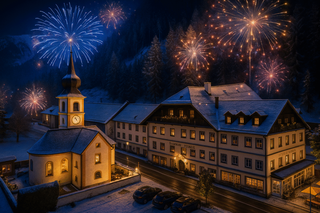 Landhotel Postgut an Silvester mit Feuerwerk im Salzburger Land