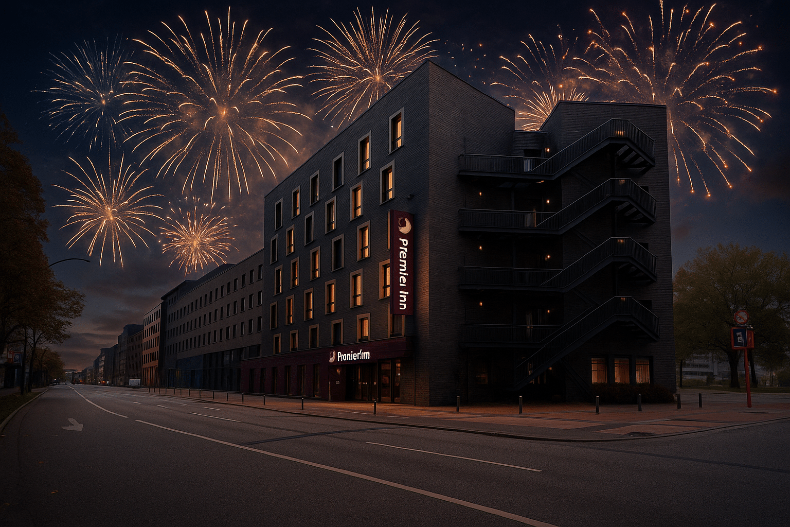 Premier Inn Hamburg St. Pauli mit Silvesterfeuerwerk zur MS Hamburg