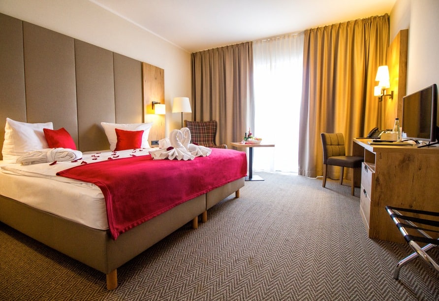 Gemütliches Doppelzimmer im Santé Royale Gesundheitsresort Warmbad für Silvesterurlaub