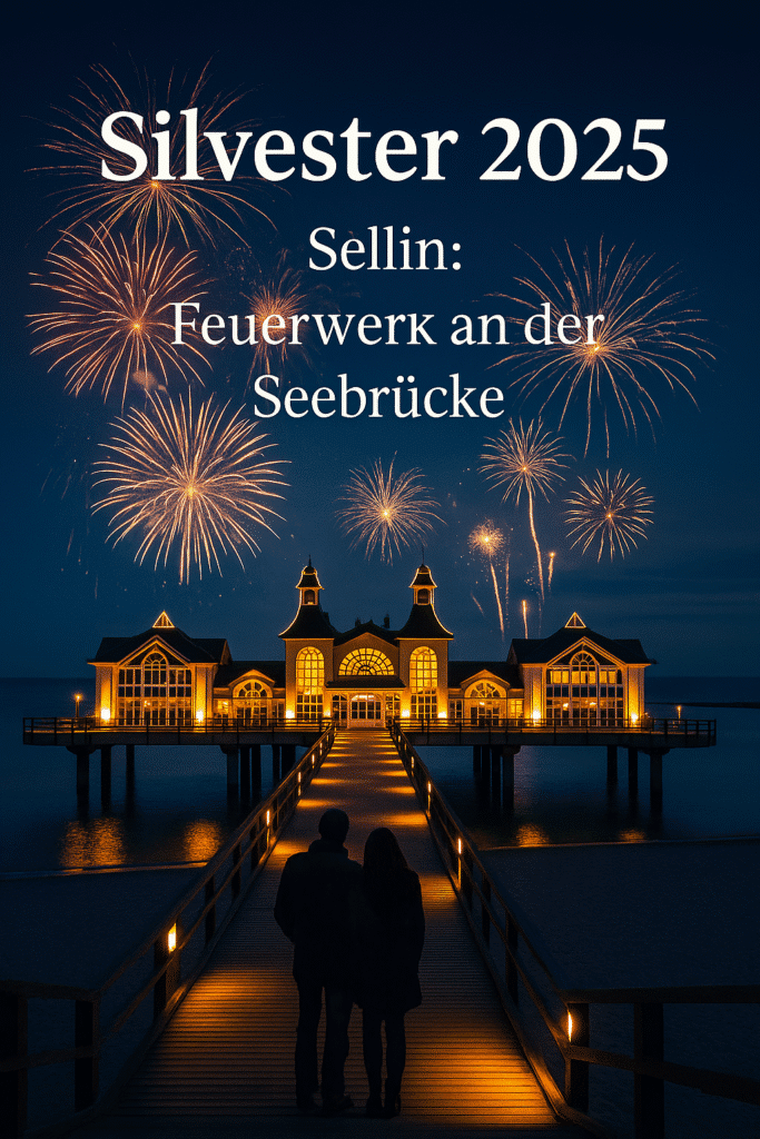 Feuerwerk an der Seebrücke Sellin zum Jahreswechsel nahe dem Hotel Selliner Hof