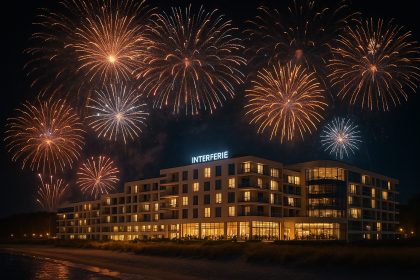 Feuerwerk über dem INTERFERIE MEDICAL SPA - Hotel direkt an der Ostsee zu Silvester