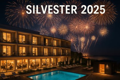 Feuerwerk über dem Solny Resort an der Ostsee zu Silvester